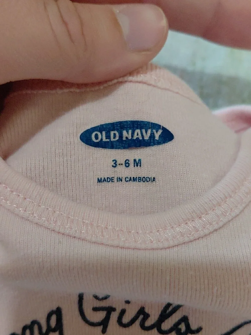 Old Navy Pink Long-Sleeve 'Strong Girls Make A Strong World' Baby Bodysuit